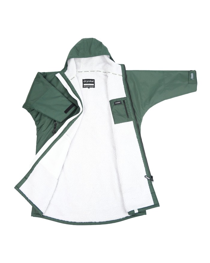 dryrobe Advance Long Sleeve Poncho Dunkelgrün / Hellgrau